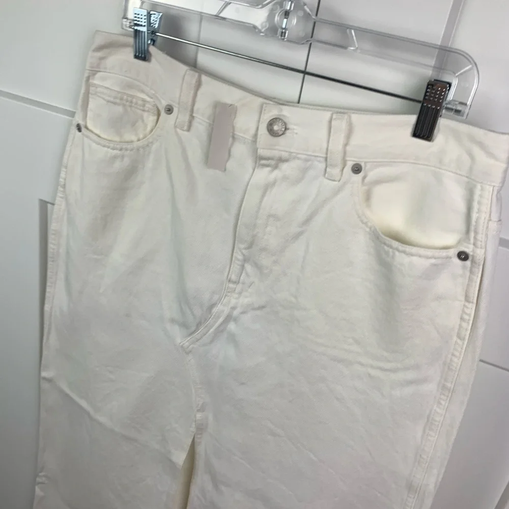 NWT Madewell Size 33 The Rilee Denim Midi Skirt White Modest Minimalist - Picture 6 of 10